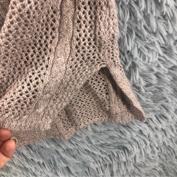 American Eagle Outfitters Sweater Womens  Small Taupe Wool Blend Cable Knit - Picture 4 of 11